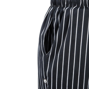 Pantalón de cocina unisex a rayas en negro y blanco - Talla L - Chef Works - Fourniresto