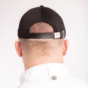 Gorra de béisbol Cool Vent negra con ribete gris - Talla única - Chef Works - Fourniresto