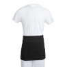 Delantal de camarero corto negro de polialgodón 373 x 750 mm - Whites Chefs Clothing - Fourniresto