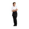 Delantal de camarero corto negro de polialgodón 373 x 750 mm - Whites Chefs Clothing - Fourniresto