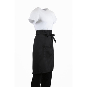 Delantal de camarero estándar negro 1000 x 700 mm - Whites Chefs Clothing - Fourniresto