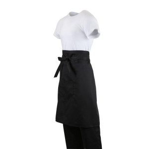 Delantal de camarero estándar negro 1000 x 700 mm - Whites Chefs Clothing - Fourniresto