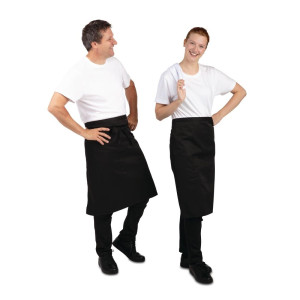 Delantal de camarero estándar negro 1000 x 700 mm - Whites Chefs Clothing - Fourniresto