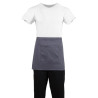 Delantal de camarero corto gris antracita de polialgodón 750 x 373 mm - Whites Chefs Clothing - Fourniresto