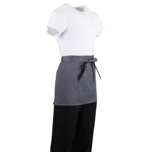 Delantal de camarero corto gris antracita de polialgodón 750 x 373 mm - Whites Chefs Clothing - Fourniresto