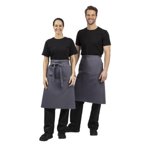 Delantal de camarero gris antracita de polialgodón 1000 x 700 mm - Whites Chefs Clothing - Fourniresto