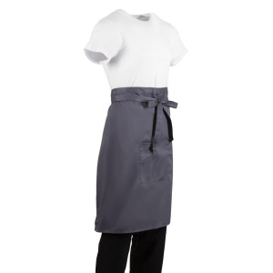 Delantal de camarero gris antracita de polialgodón 1000 x 700 mm - Whites Chefs Clothing - Fourniresto