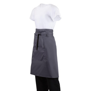 Delantal de camarero gris antracita de polialgodón 1000 x 700 mm - Whites Chefs Clothing - Fourniresto