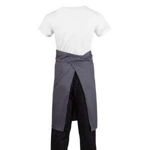 Delantal de camarero gris antracita de polialgodón 1000 x 700 mm - Whites Chefs Clothing - Fourniresto