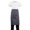 Delantal de camarero gris antracita de polialgodón 1000 x 700 mm - Whites Chefs Clothing - Fourniresto