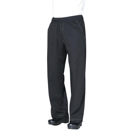 Pantalón de cocina unisex Baggy negro - Talla M - Chef Works - Fourniresto