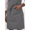 Bib Apron with Adjustable Neck Strap and Double Pocket Gray 610 x 860 mm - Chef Works - Fourniresto