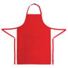 Delantal con tirantes y cuello ajustable y doble bolsillo rojo 610 x 860 mm - Chef Works - Fourniresto