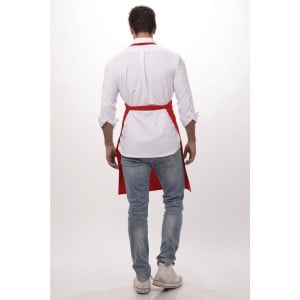 Bib Apron With Adjustable Neck Strap And Double Pocket Red 610 X 860 Mm - Chef Works - Fourniresto