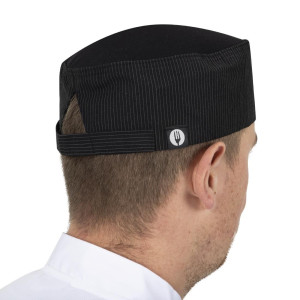 Gorro de cocina Cool Vent a rayas finas blancas - Talla única - Chef Works - Fourniresto