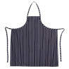 Premium Woven Bib Apron with Navy Blue and White Stripes - Chef Works - Fourniresto