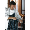 Premium Woven Bib Apron with Navy Blue and White Stripes - Chef Works - Fourniresto