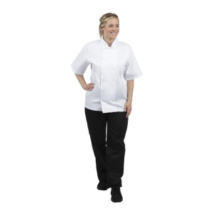 Chaqueta de cocina blanca de manga corta Boston - Talla L - Whites Chefs Clothing - Fourniresto