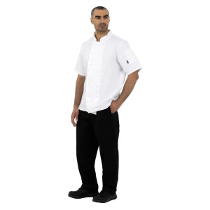 Veste de Cuisine Blanche à Manches Courtes Boston - Taille L - Whites Chefs Clothing - Fourniresto