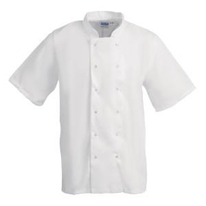 Chaqueta de cocina blanca de manga corta Boston - Talla S - Whites Chefs Clothing - Fourniresto