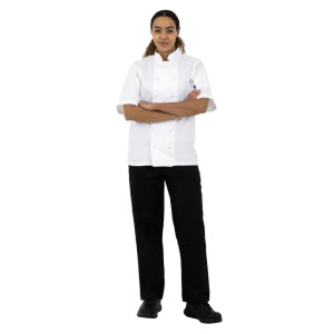 Chaqueta de cocina blanca de manga corta Boston - Talla S - Whites Chefs Clothing - Fourniresto