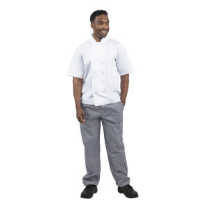 Pantalón de cocina unisex Vegas a cuadros azules y blancos - Talla L - Whites Chefs Clothing - Fourniresto