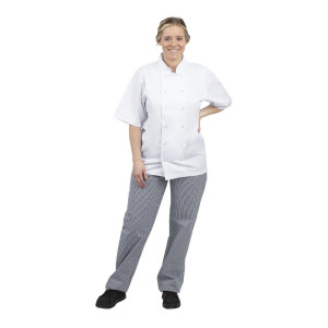 Pantalón de cocina unisex Vegas a cuadros azules y blancos - Talla L - Whites Chefs Clothing - Fourniresto