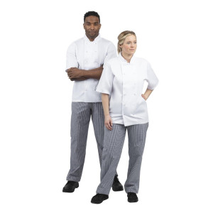 Pantalon de Cuisine Mixte Vegas à Petits Carreaux Bleus et Blancs - Taille XL - Whites Chefs Clothing - Fourniresto