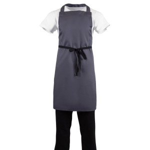 Delantal Babero Gris Antracita de Polialgodón 711 x 965 mm - Whites Chefs Clothing - Fourniresto