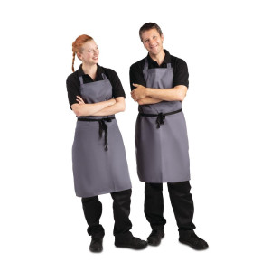 Delantal Babero Gris Antracita de Polialgodón 711 x 965 mm - Whites Chefs Clothing - Fourniresto