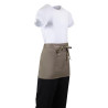 Short Light Brown Polycotton Server Apron 373 x 750 mm - Whites Chefs Clothing - Fourniresto