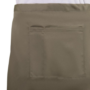 Delantal de camarero corto marrón claro de polialgodón 373 x 750 mm - Whites Chefs Clothing - Fourniresto