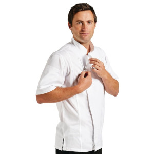 Chaqueta de cocina unisex blanca Urban Springfield - Talla L - Chef Works - Fourniresto