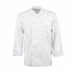 Chaqueta de cocina unisex blanca de manga larga Calgary - Talla L - Chef Works - Fourniresto