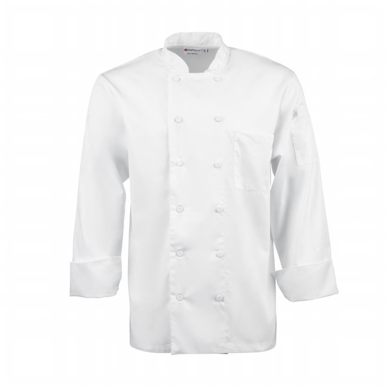 Veste de Cuisine Mixte Blanche à Manches Longues Calgary - Taille M - Chef Works - Fourniresto