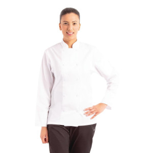 White Unisex Long Sleeve Calgary Kitchen Jacket - Size M - Chef Works - Fourniresto