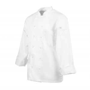 Chaqueta de cocina unisex blanca de manga larga Calgary - Talla S - Chef Works - Fourniresto