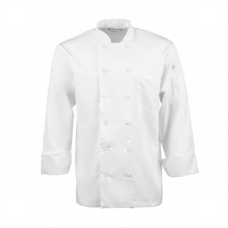 White Unisex Long Sleeve Calgary Kitchen Jacket - Size XL - Chef Works - Fourniresto