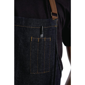 Indigo Memphis Bib Apron in Cotton 760 x 865 mm - Chef Works - Fourniresto