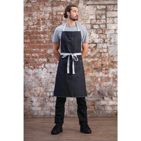 Delantal Bavette Denim Negro Southside en Polialgodón 700 x 1000 mm - Whites Chefs Clothing - Fourniresto