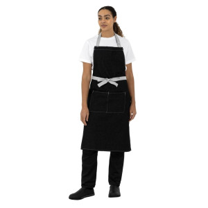 Delantal Bavette Denim Negro Southside en Polialgodón 700 x 1000 mm - Whites Chefs Clothing - Fourniresto