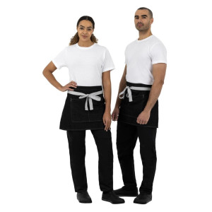 Delantal de camarero corto de mezclilla negra Southside 400 x 760 mm - Whites Chefs Clothing - Fourniresto