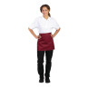 Delantal de camarero corto burdeos de polialgodón 373 x 750 mm - Whites Chefs Clothing - Fourniresto