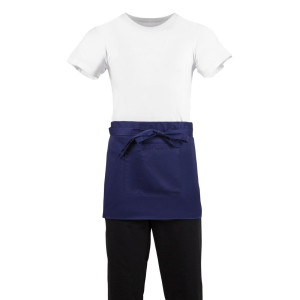 Delantal de camarero corto azul marino de polialgodón 373 x 750 mm - Whites Chefs Clothing - Fourniresto