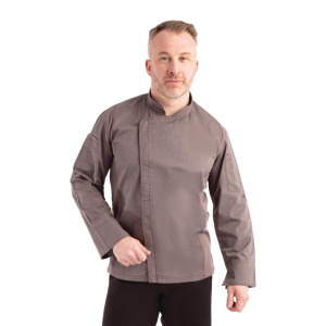 Veste de Cuisine Mixte à Fermeture Eclair Gris Graphite Hartford - Taille L - Chef Works - Fourniresto