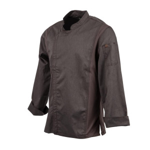 Chaqueta de cocina unisex con cierre de cremallera en gris grafito Hartford - Talla L - Chef Works - Fourniresto