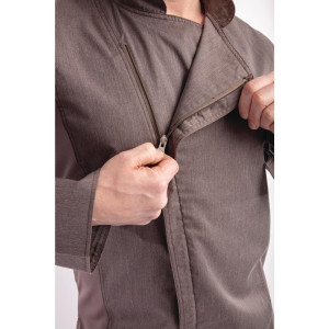 Chaqueta de cocina unisex con cierre de cremallera en gris grafito Hartford - Talla S - Chef Works - Fourniresto