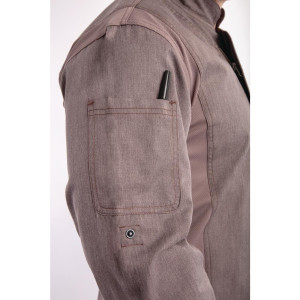 Chaqueta de cocina unisex con cierre de cremallera en gris grafito Hartford - Talla XL - Chef Works - Fourniresto