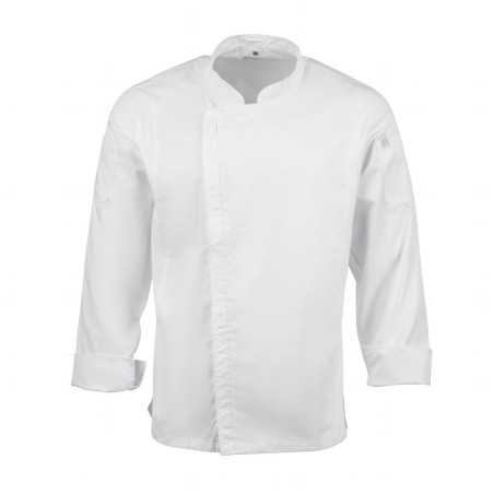 Chaqueta de cocina unisex con cierre de cremallera blanca Hartford - Talla L - Chef Works - Fourniresto