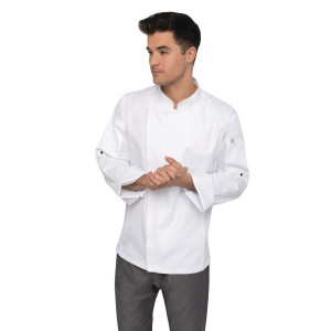 Chaqueta de cocina unisex con cierre de cremallera blanca Hartford - Talla L - Chef Works - Fourniresto